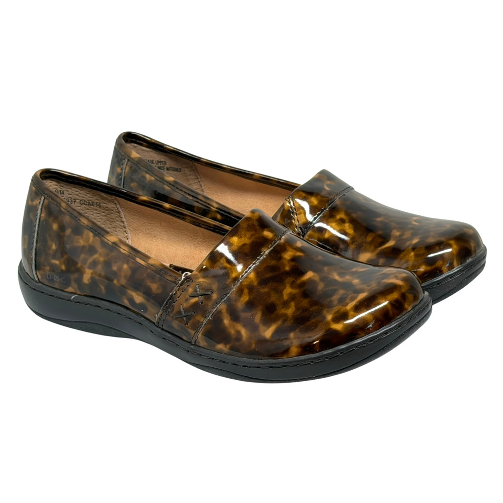B.O.C. Born Concept Sz 9 Howell Glossy Tortoiseshell Slip‑On Loafers Round Toe